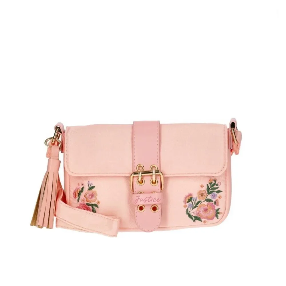 Justice Girl's Floral Flap Shoulder Bag Purse
